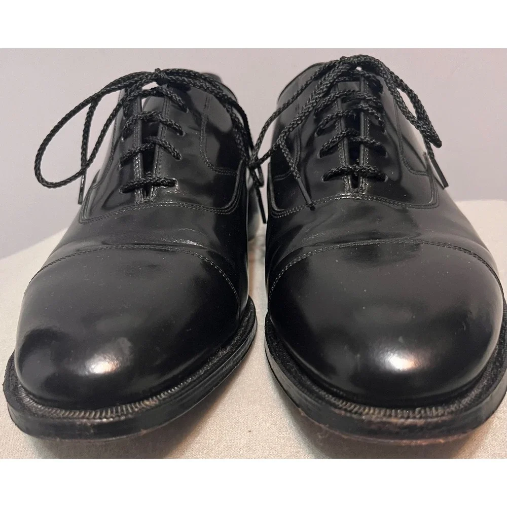 Johnston & Murphy‎ Mens Black Leather Cap Toe Oxford Dress Shoes 9.5 D/B Clasic